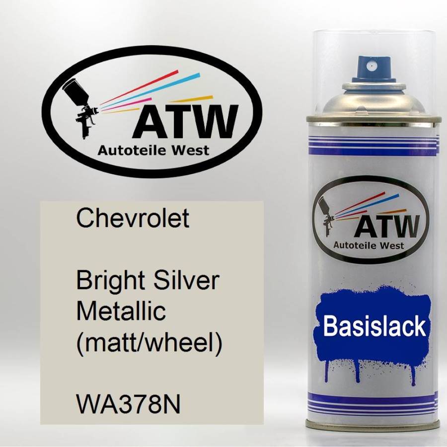 Chevrolet, Bright Silver Metallic (matt/wheel), WA378N: 400ml Sprühdose, von ATW Autoteile West.